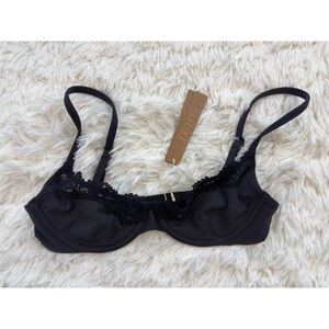SKIMS | Fits Everybody Lace Unlined Demi Bra | Onyx | 32B